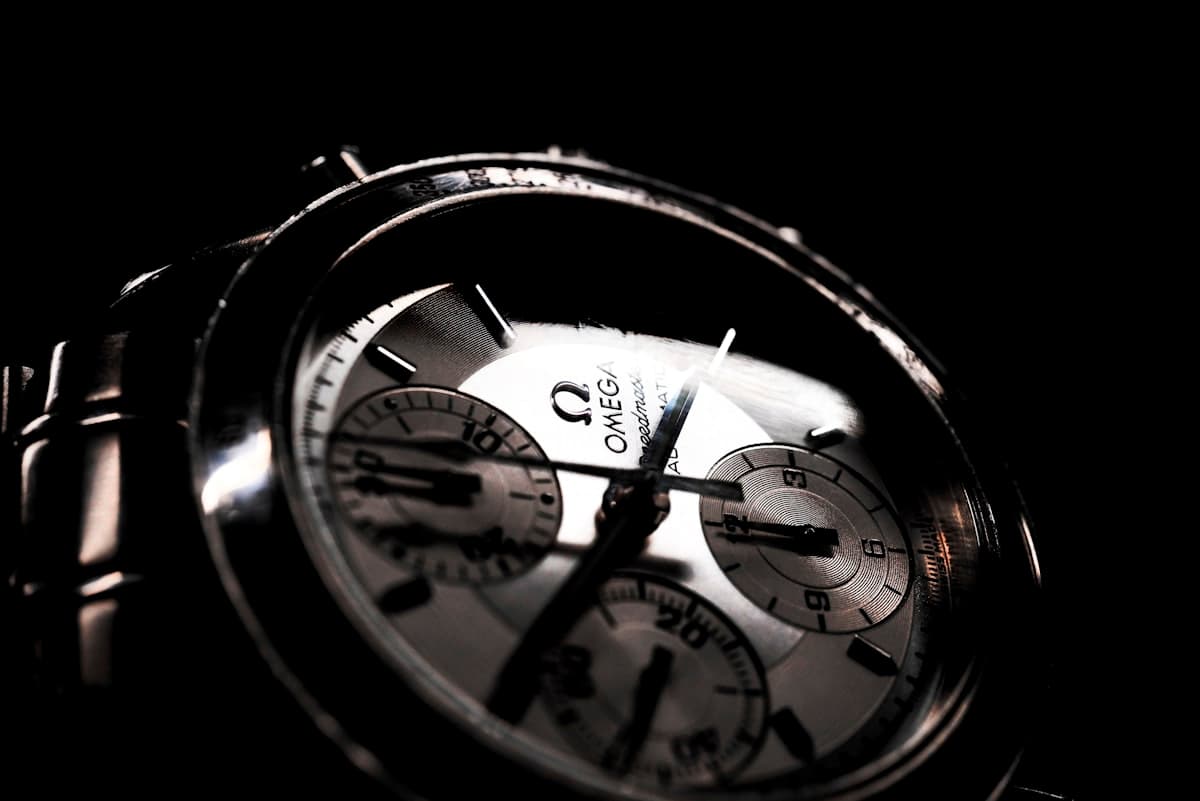 A steel chronograph watch